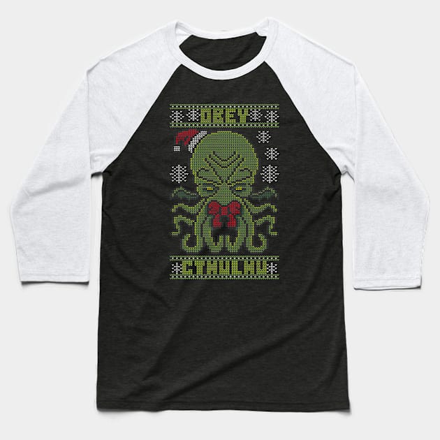 Obey Cthulhu Sweater Baseball T-Shirt by jrberger